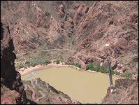 Colorado R, S. Kaibab bridge, 2 river raft parties