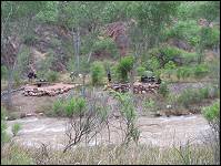 Bright Angel Campground with high water level in creek