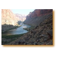 Picture of Marble Canyon looking south from the trail up to the Anasazi 
Granaries at Nankoweap Creek.