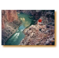 Picture of Bill at top of Eminance above President Harding Rapid in 1997