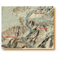 Picture of map showing Chuar and Temple Buttes and Crash Canyon.