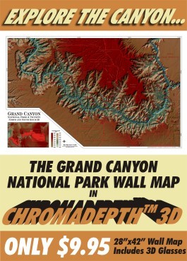 3-D Grand Canyon Map, $9.95