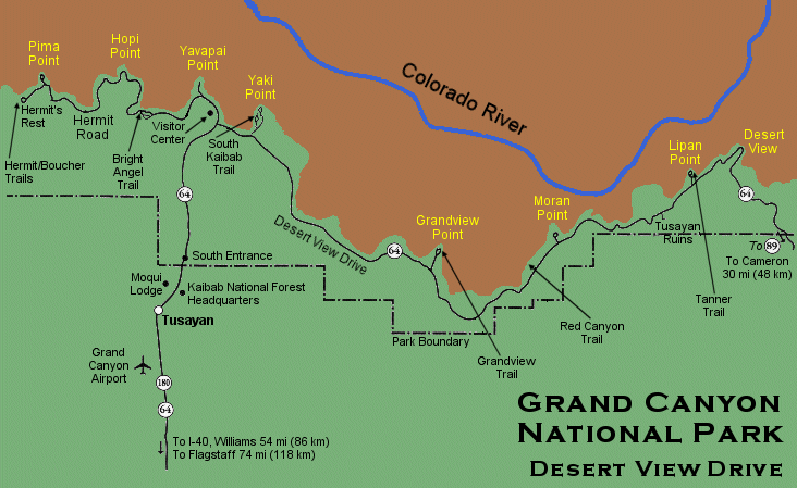 Map of Desert View Drive