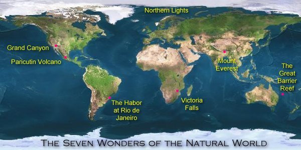 seven natural wonders of the world outline